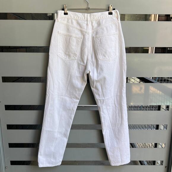AGOLDE Fen White High Rise Straight Leg Distressed Jeans Size 27 - Picture 3 of 10